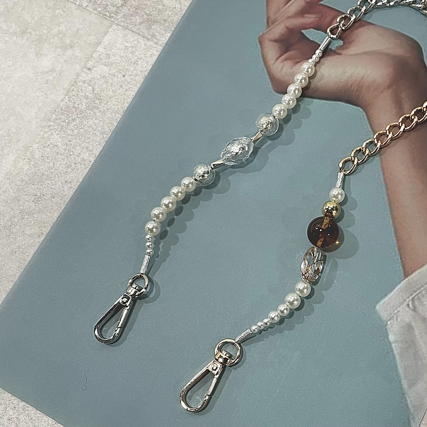 スマホショルダーストラップ ビーズ アクセサリー 紐 PUDI
