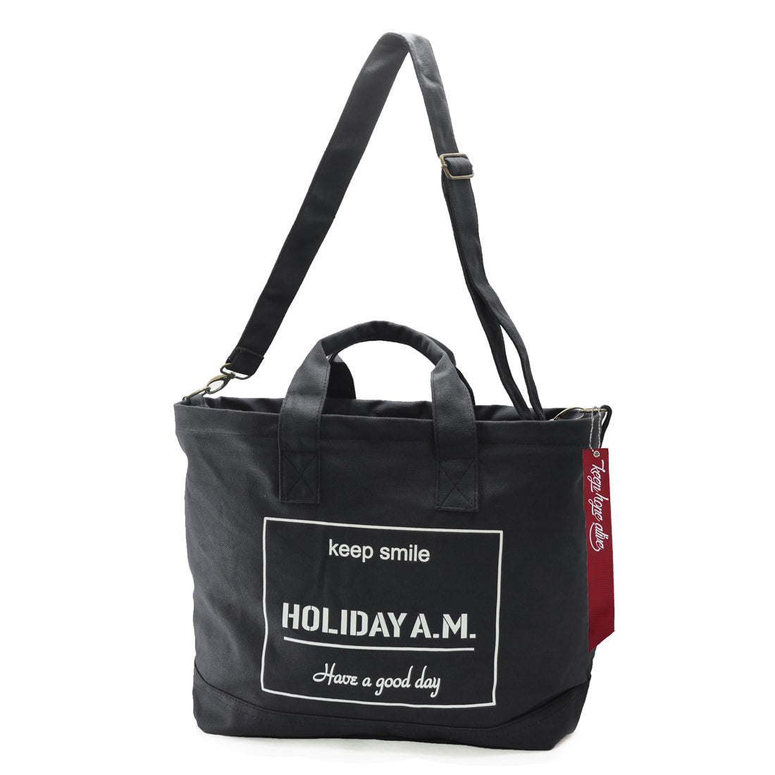 バッグ トート ショルダー 2WAY メンズ レディース 大きいサイズ フタ付き 布 帆布 HolidayA.M.
