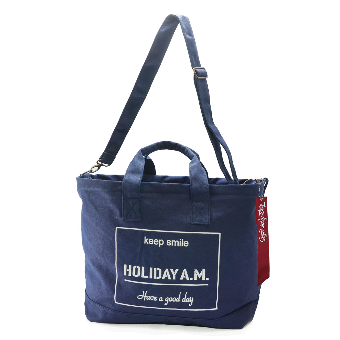 バッグ トート ショルダー 2WAY メンズ レディース 大きいサイズ フタ付き 布 帆布 HolidayA.M.