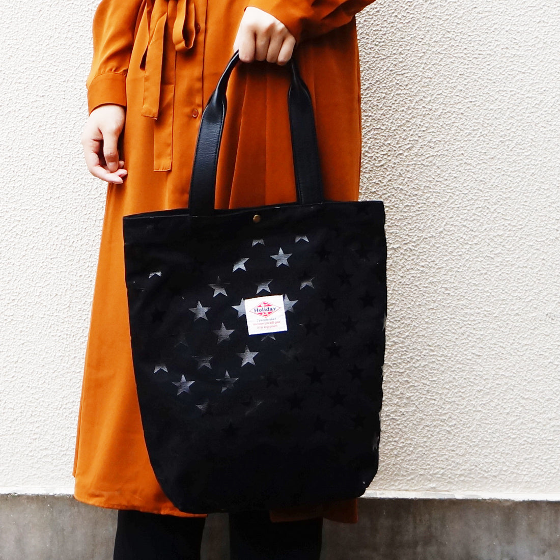 バッグ トートバッグ レディース メンズ 星柄 キャンバス 帆布 A4サイズ コースター付き HolidayA.M.