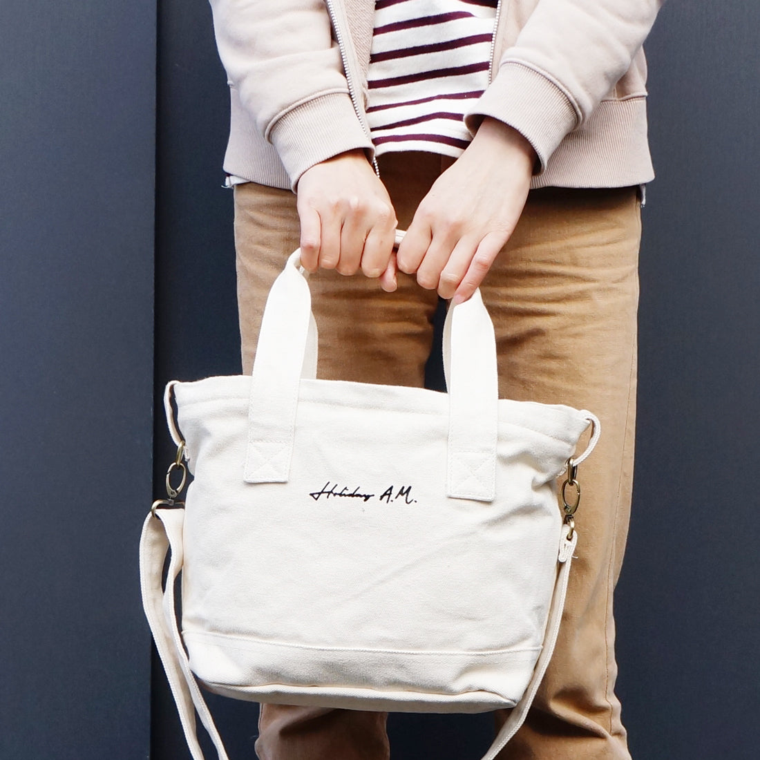 バッグ 2WAY ショルダーバッグ トート レディース メンズ キャンバス 帆布 ランチバッグ HolidayA.M.