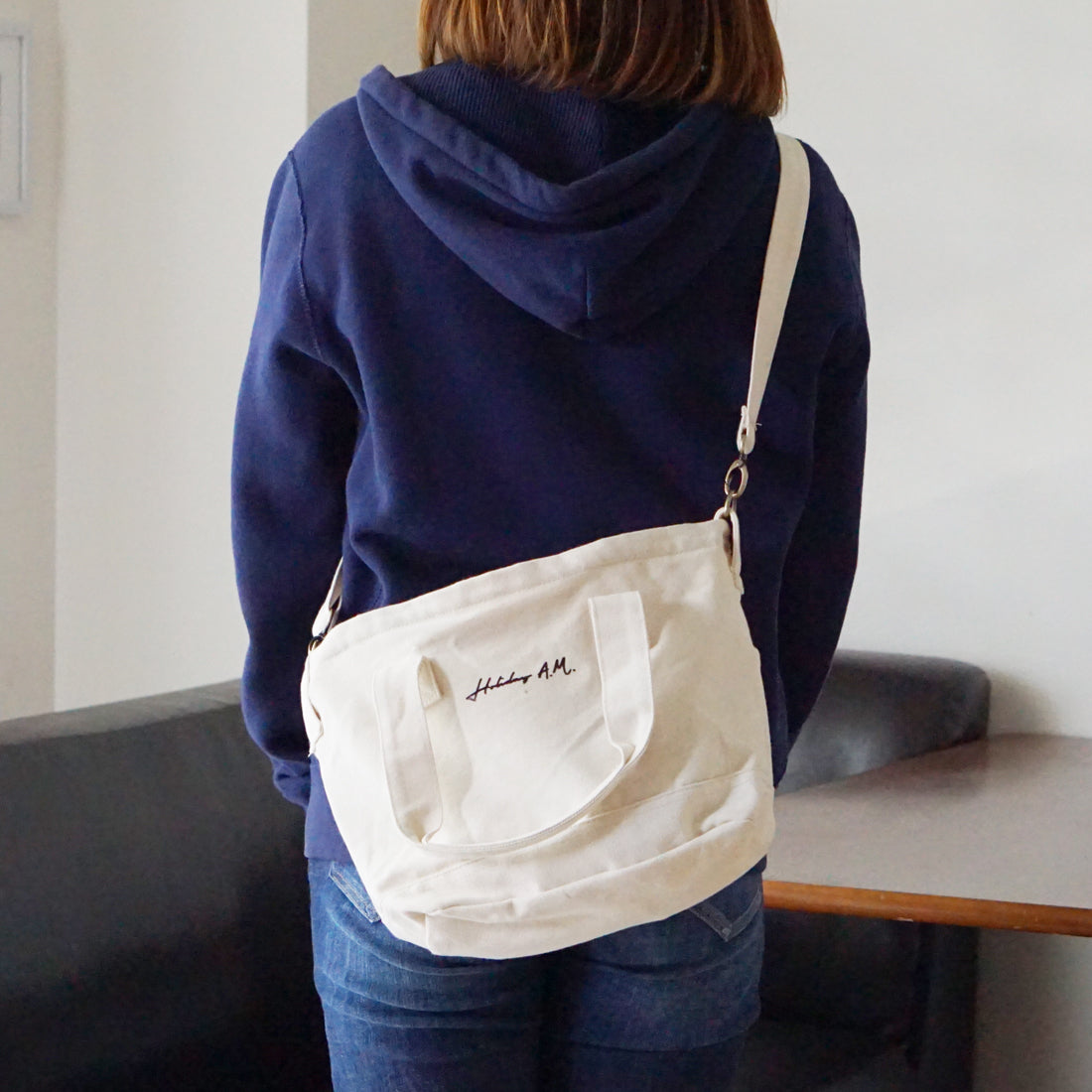 バッグ 2WAY ショルダーバッグ トート レディース メンズ キャンバス 帆布 ランチバッグ HolidayA.M.