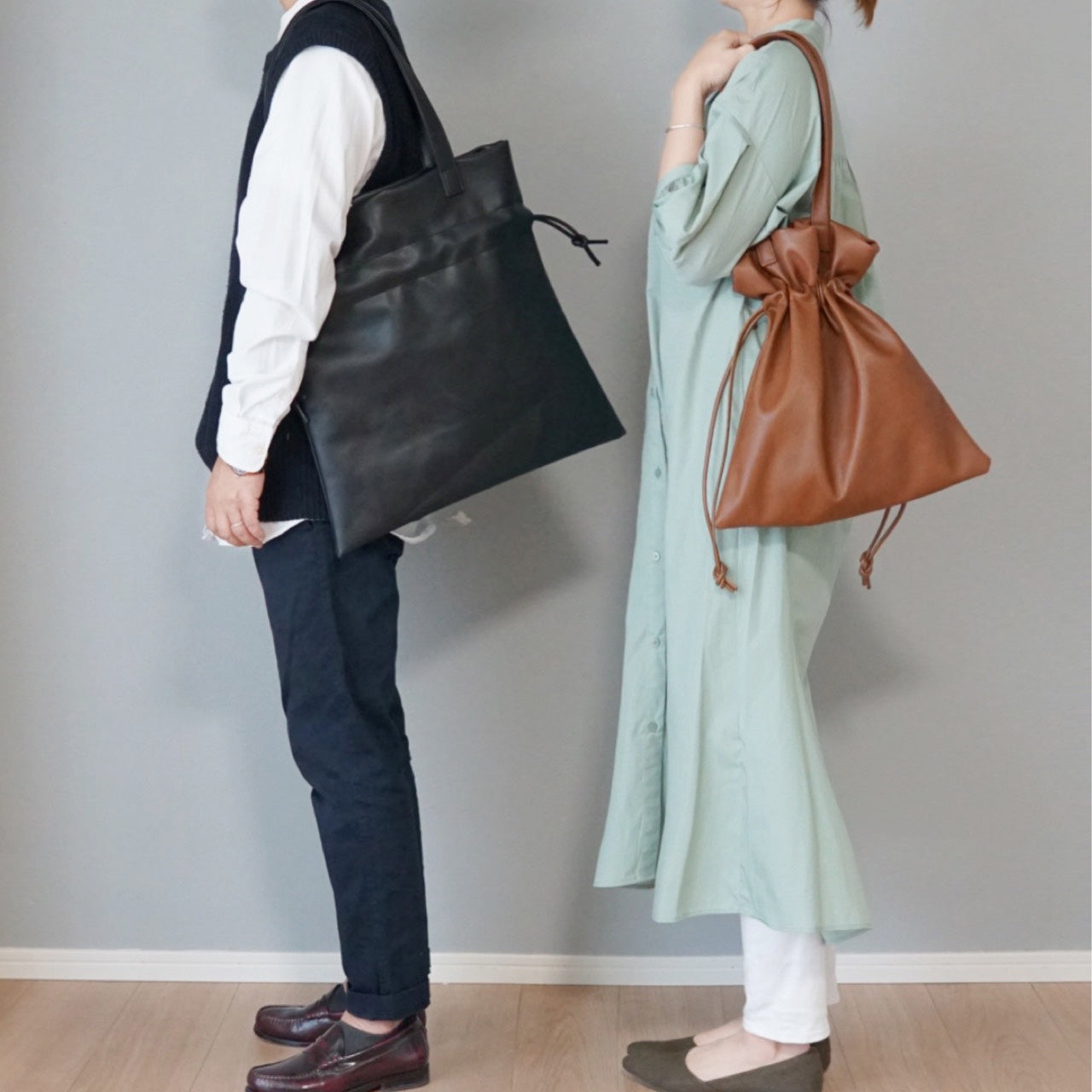 バッグ トートバッグ 巾着 レディース メンズ エコレザー フェイクレザー 2WAY HolidayA.M.