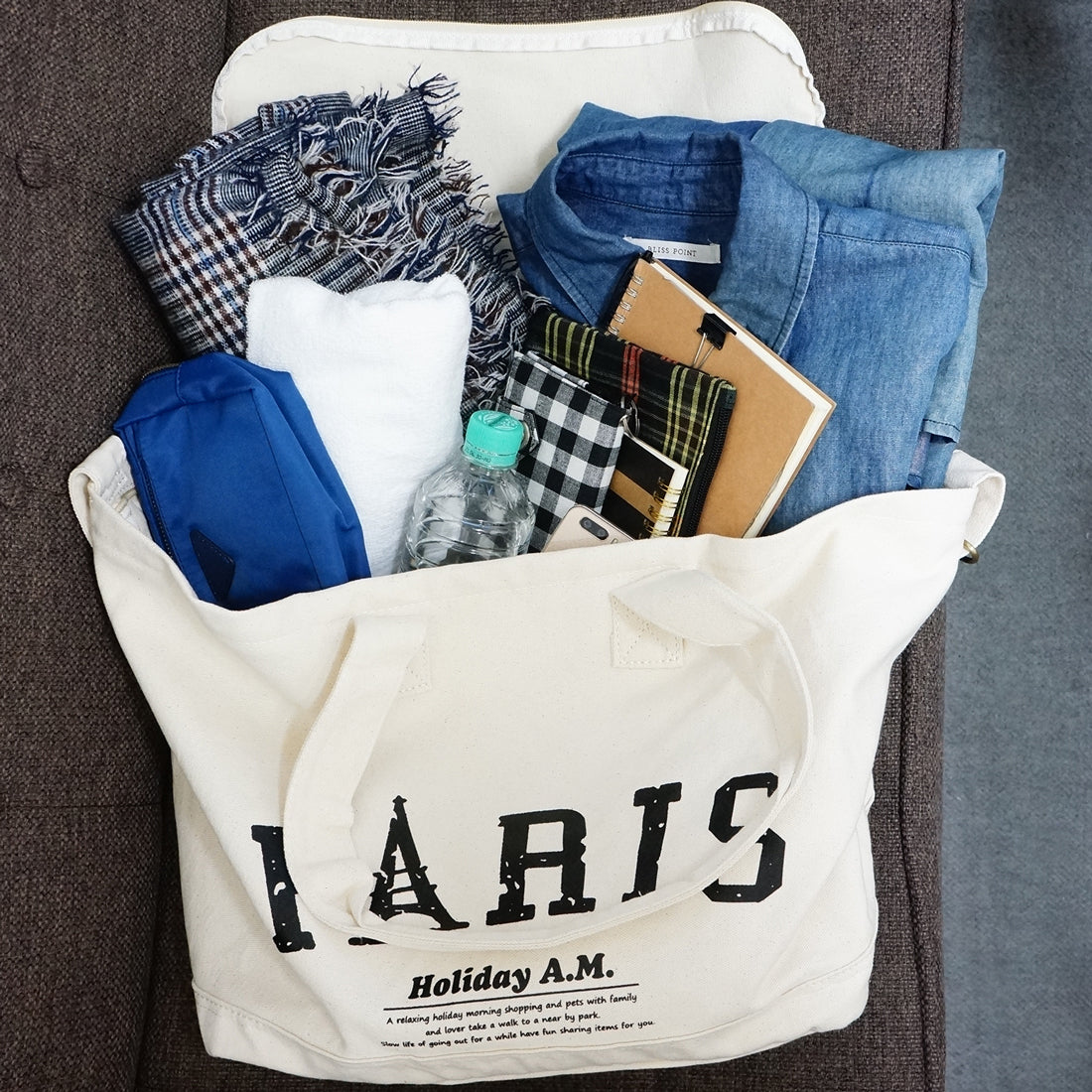 バッグ ショルダーバッグ トートバッグ 2WAY レディース メンズ フタ付き 布 キャンバス 帆布 HolidayA.M.