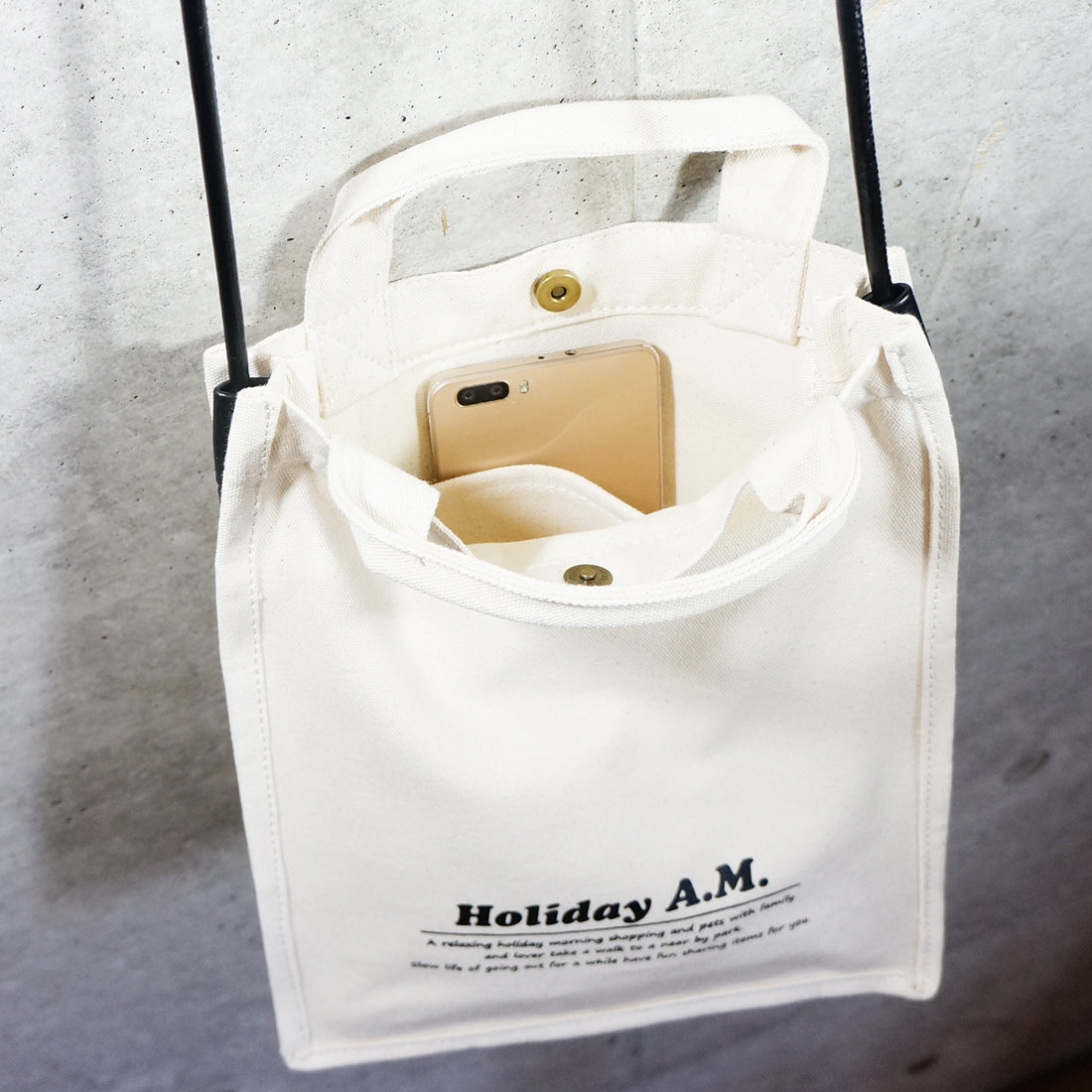 バッグ ショルダーバッグ スクエア 四角 トートバッグ レディース 2WAY キャンバス 帆布 HolidayA.M.