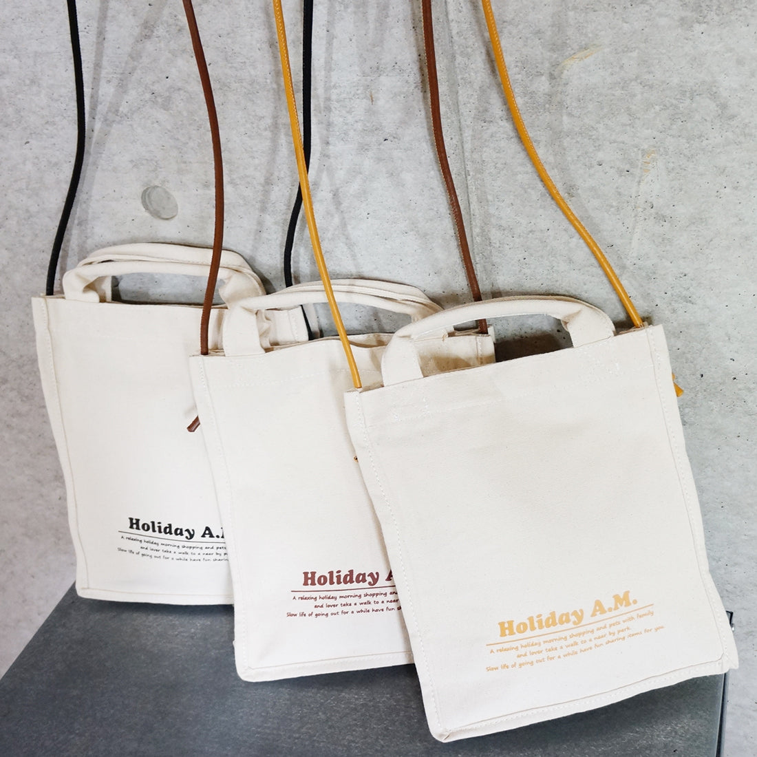 バッグ ショルダーバッグ スクエア 四角 トートバッグ レディース 2WAY キャンバス 帆布 HolidayA.M.