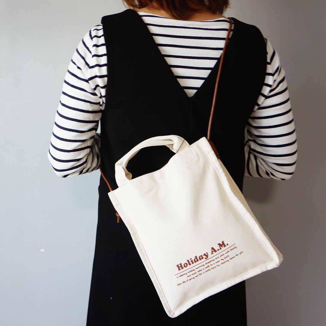 バッグ ショルダーバッグ スクエア 四角 トートバッグ レディース 2WAY キャンバス 帆布 HolidayA.M.