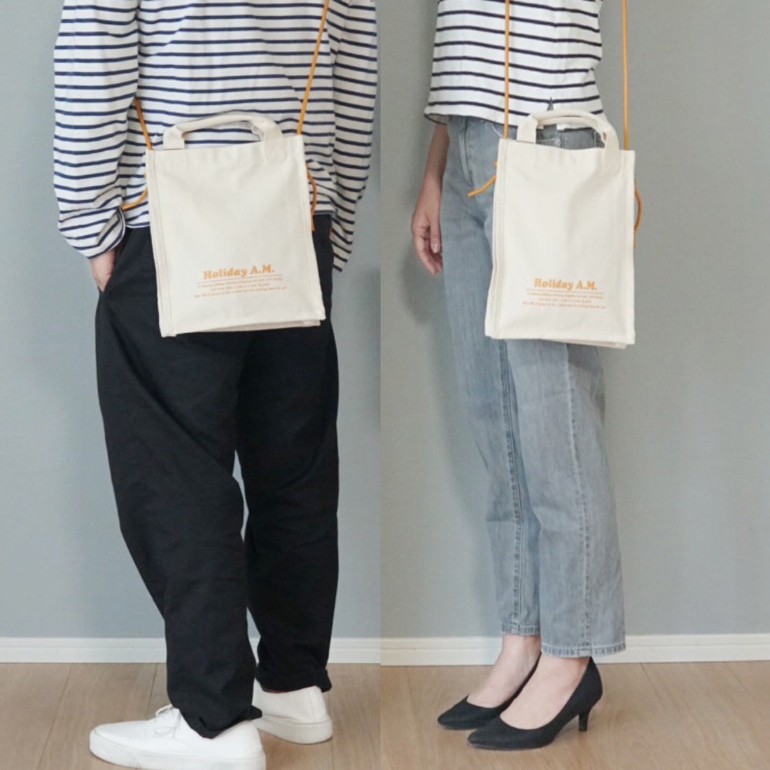 バッグ ショルダーバッグ スクエア 四角 トートバッグ レディース 2WAY キャンバス 帆布 HolidayA.M.