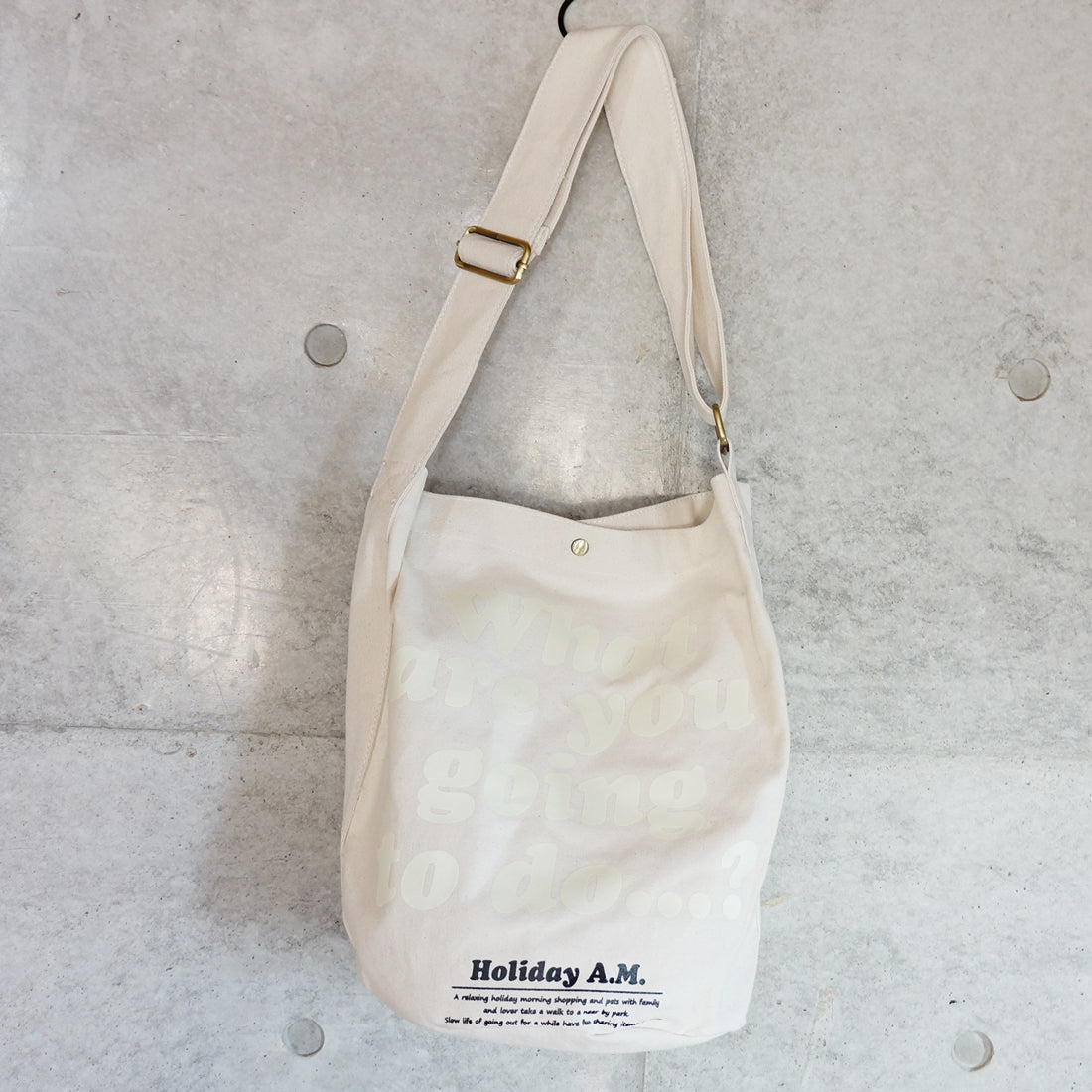 バッグ ショルダーバッグ エコバッグ レディース メンズ キャンバス 帆布 ロゴ HolidayA.M.