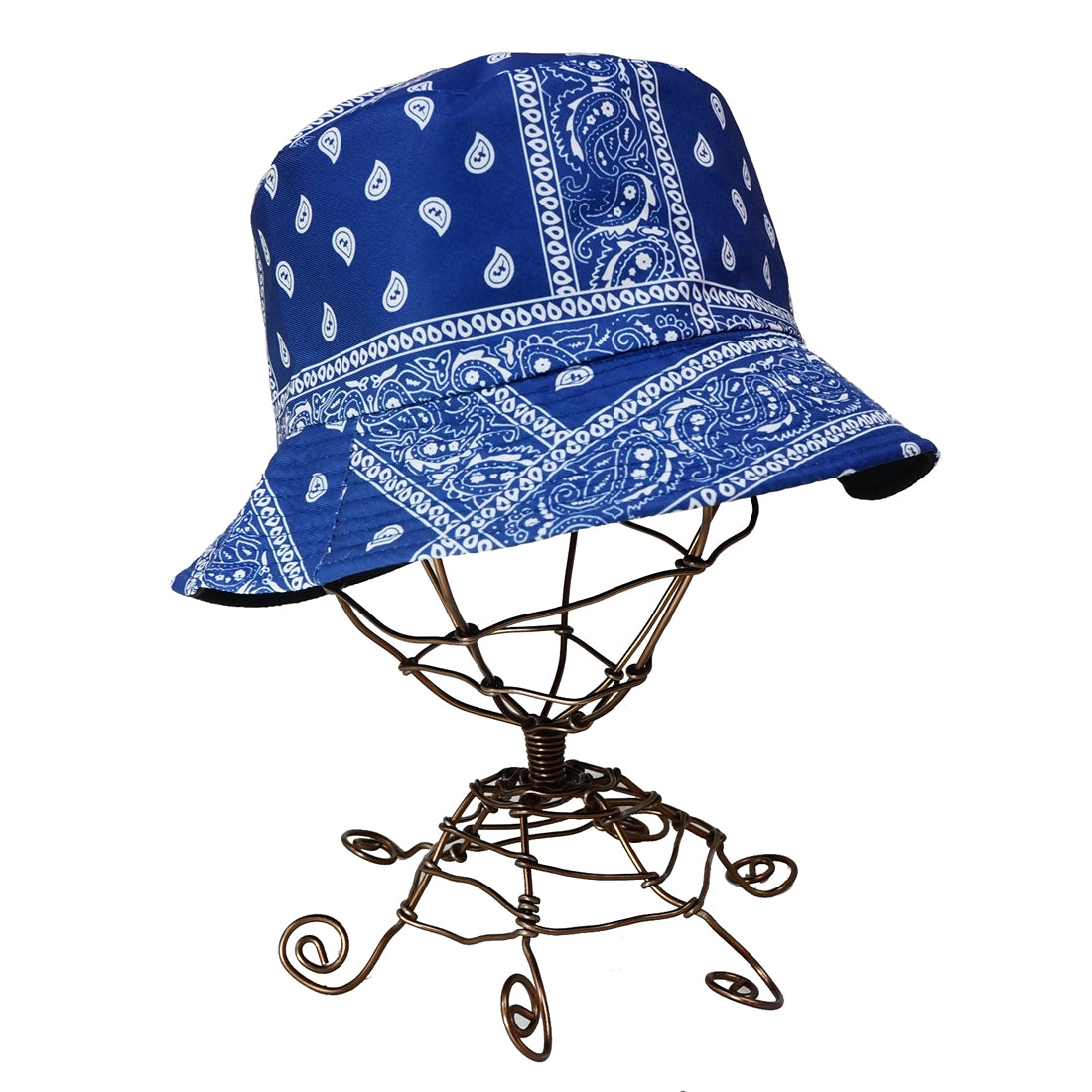 帽子 バケットハット ハット HAT ペイズリー 無地 ブラック リバーシブル バンダナ柄 メンズ レディース
