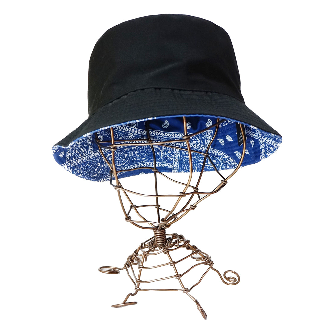 帽子 バケットハット ハット HAT ペイズリー 無地 ブラック リバーシブル バンダナ柄 メンズ レディース