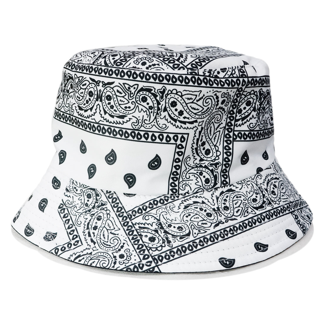 帽子 バケットハット ハット HAT ペイズリー 無地 ブラック リバーシブル バンダナ柄 メンズ レディース