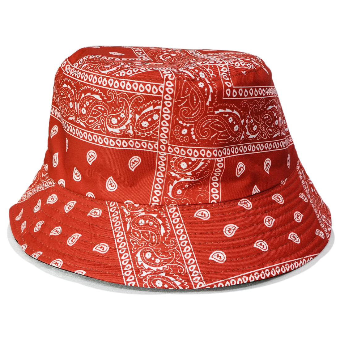 帽子 バケットハット ハット HAT ペイズリー 無地 ブラック リバーシブル バンダナ柄 メンズ レディース
