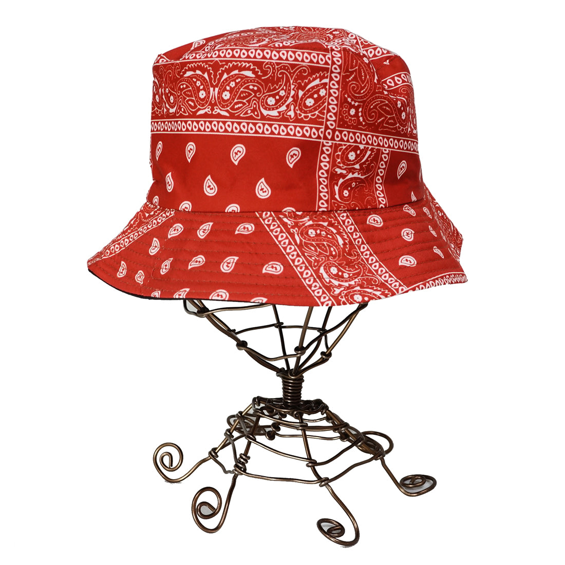 帽子 バケットハット ハット HAT ペイズリー 無地 ブラック リバーシブル バンダナ柄 メンズ レディース