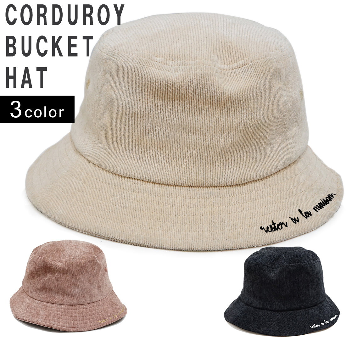 帽子 ハット HAT バケットハット メンズ レディース コーデュロイ アウトドア 刺繍 ロゴ キーズ Keys