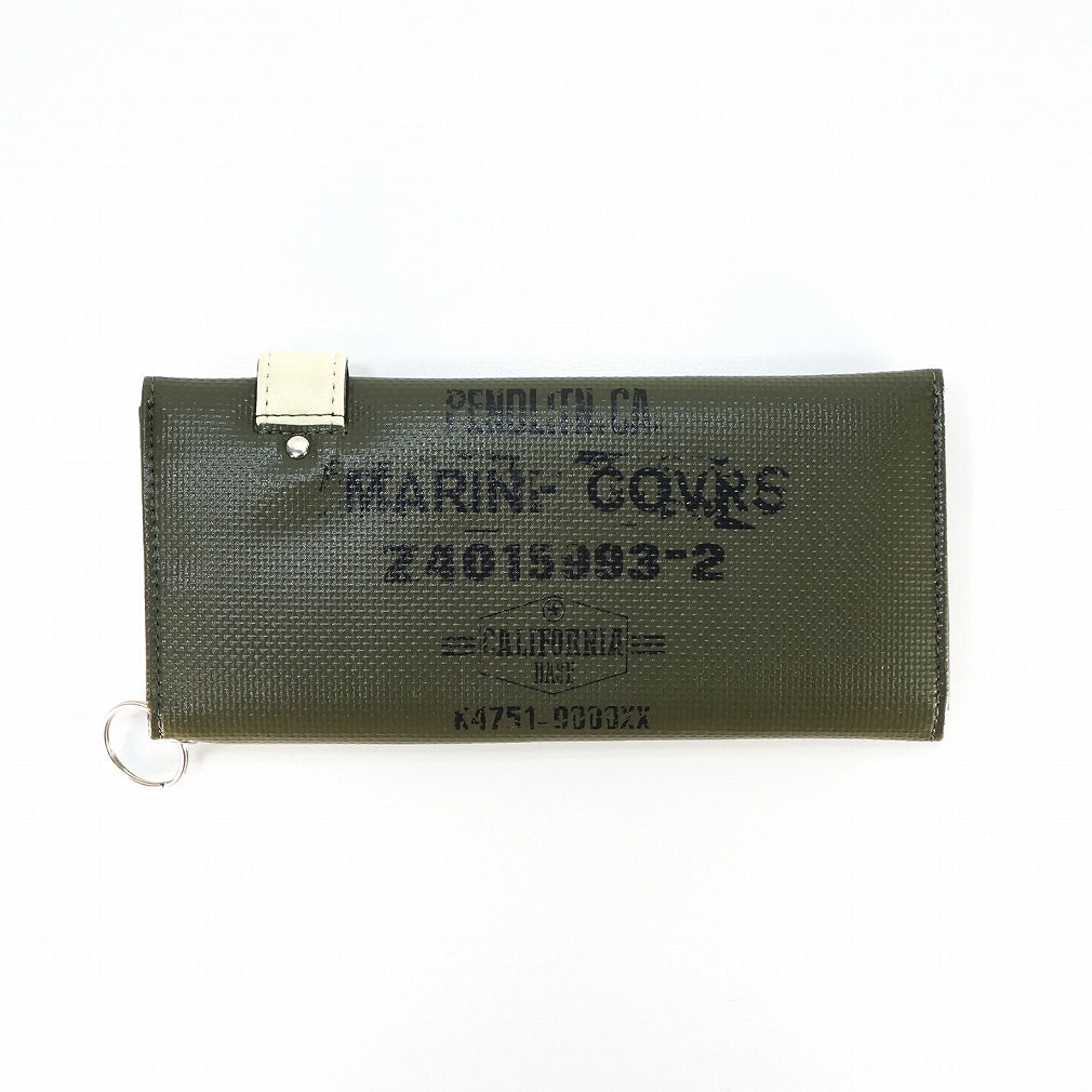 財布 長財布 ミリタリー 財布 ターポリン テント生地 ウォレットチェーン付き メンズ キーズ Keys