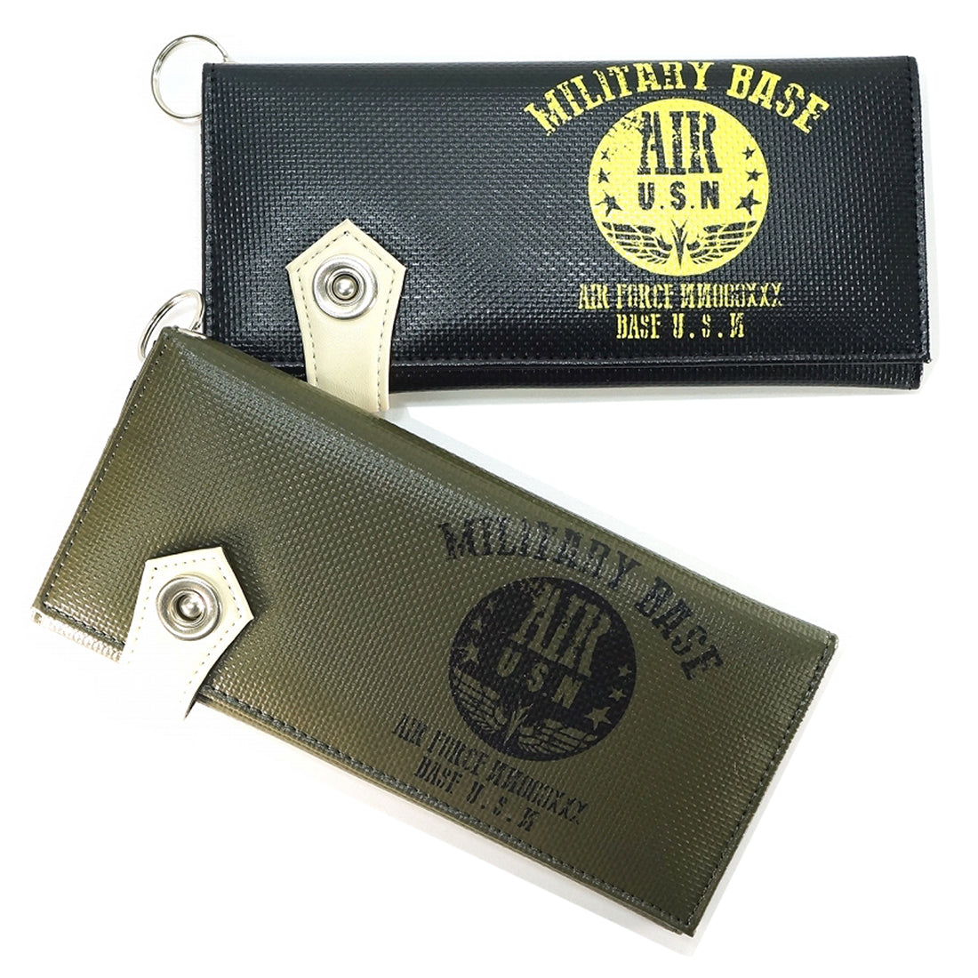 財布 長財布 ミリタリー 財布 ターポリン テント生地 ウォレットチェーン付き メンズ キーズ Keys