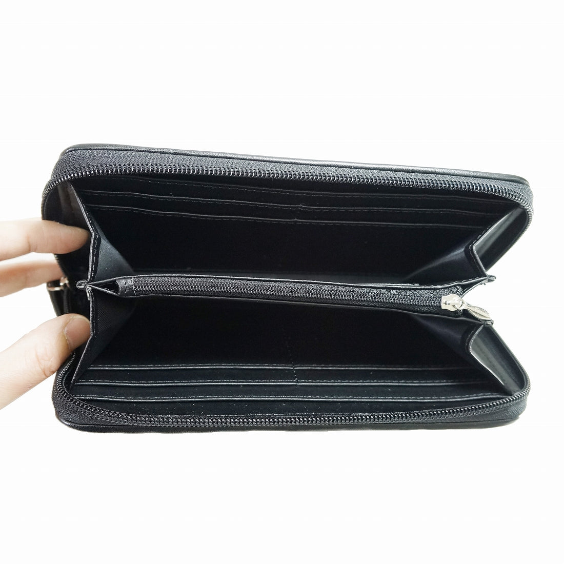 財布 長財布 メンズ レディース 編み込み メッシュ ラウンド ウォレット ビジネス キーズ Keys