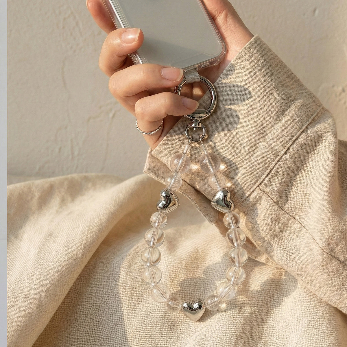 THREE HEART CLEAR STRAP